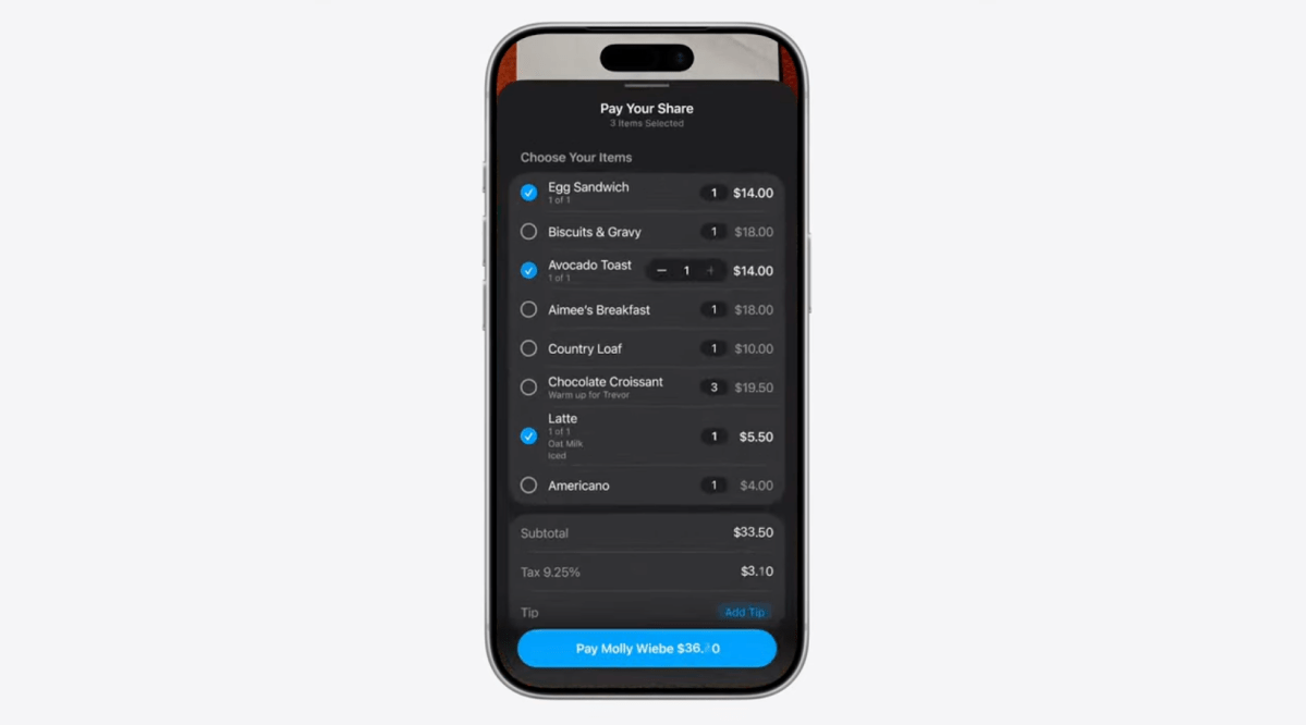 Apple Introduces Siri in Camera for Bill Splitting